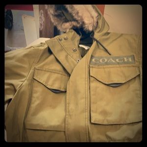 Coach snow jacket with furry hood size L